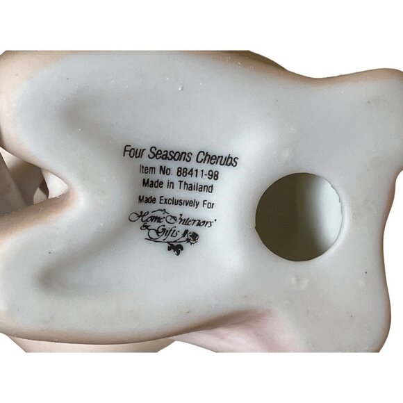 Set Of 4 Home Interiors Four Seasons Cherubs 88411 Made In Thailand Porcelain - Picture 10 of 14